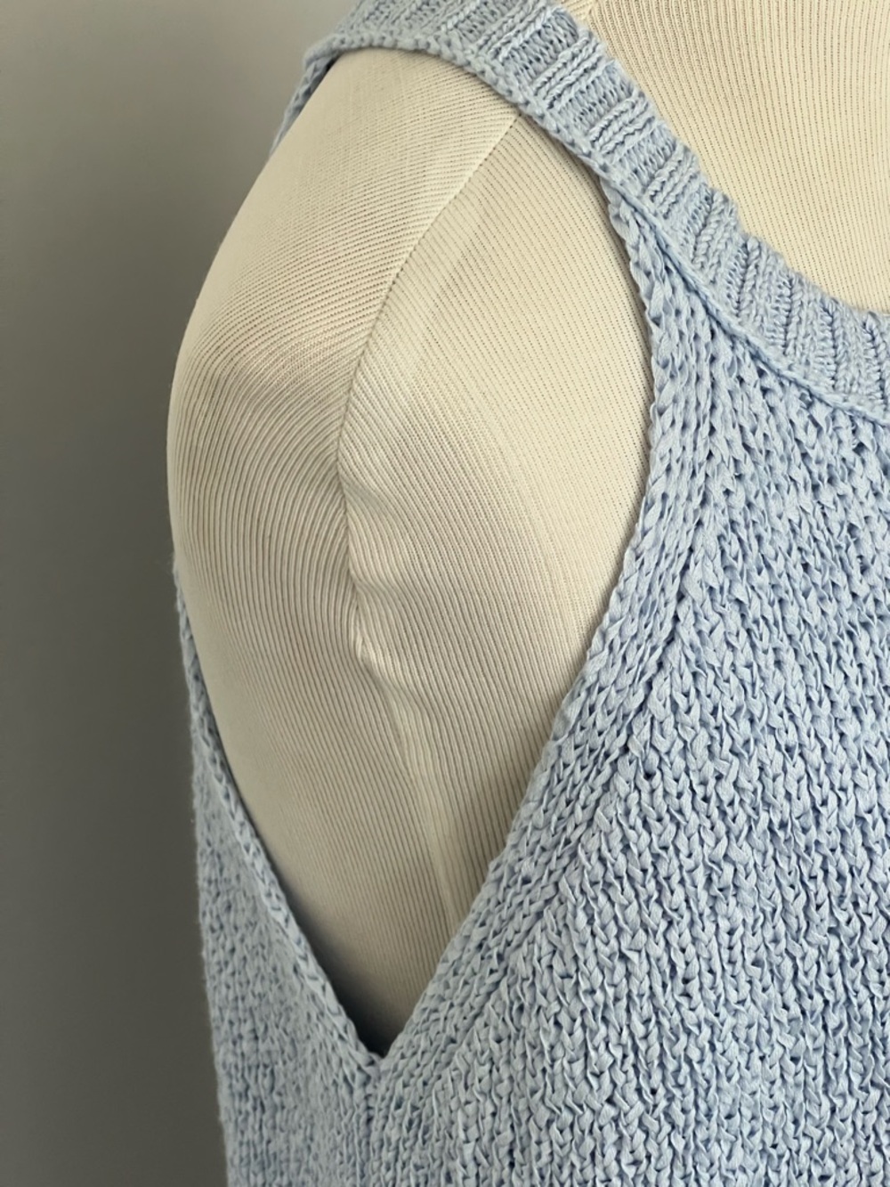 J. Crew Point Sur Light Blue Ribbed Knit Halter Tank - Picture 6 of 7